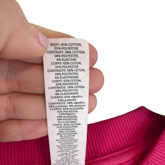 Alo Yoga Accolade Logo Crew Neck Pullover Sweatshirt Pink Summer Crush Size M - Picture 6 of 8